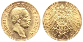 Sachsen - J 267 - 1905 E - Friedrich August III. (1904 - 1918) - 10 Mark - vz-st