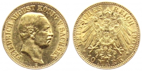 Sachsen - J 267 - 1906 E - Friedrich August III. (1904 - 1918) - 10 Mark - vz