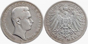 Mecklenburg-Schwerin - J 85 - 1901 A - Friedrich Franz IV. (1901 - 1918) - 2 Mark - ss