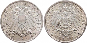 Lübeck - J 81 - 1904 A - Stadtwappen - großer Adler - 2 Mark - vz min. RF