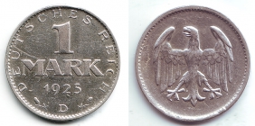 Weimarer Republik - J 311 - 1925 D - 1 Mark - vz