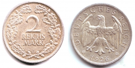 Weimarer Republik - J 320 - 1926 G - 2 Reichsmark - vz