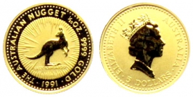 Australien - 1991 - Känguru - 1/20 Unze - 5 Dollars - st