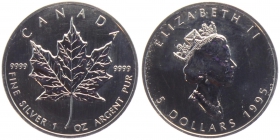 Kanada - 1995 - Maple Leaf - 1 Unze - 5 Dollars - unc.