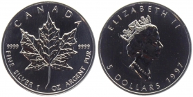 Kanada - 1997 - Maple Leaf - 1 Unze - 5 Dollars - unc.