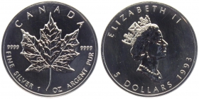 Kanada - 1993 - Maple Leaf - 1 Unze - 5 Dollars - unc.