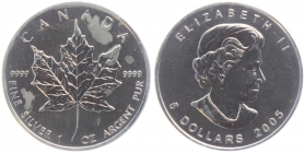 Kanada - 2005 - Maple Leaf - 1 Unze - 5 Dollars - st