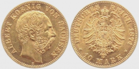 Sachsen - J 261 - 1874 E - Albert (1873 - 1902) - 10 Mark vz-st