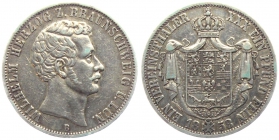 Braunschweig - Lüneburg - 1858 B - Wilhelm (1831 - 1884) - Vereinstaler - ss+
