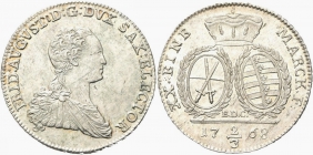 Sachsen - Albertinische Linie - 1768 EDC - Friedrich August III. (1763 - 1806) - 2/3 Taler - vz+