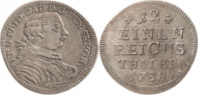 Sachsen-Hildburghausen - 1758 - Ernst Friedrich III. Karl (1745 - 1780)- 1/24 Taler - Doppelgroschen - f.vz