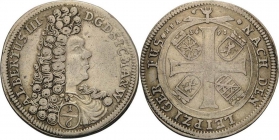 Sachsen-Coburg - 1693 - Albrecht (1680 - 1699) - 1/6 Taler - ss+