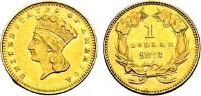 USA - 1873 - Indian Princess Head (1856 - 1889) - 1 Dollar - vz