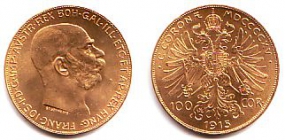 Österreich - 1915 (NP) - Kaiser Franz Joseph I. (1848 - 1916) - 100 Kronen - f.st