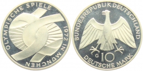 BRD - J 402 - 1972 G - Olympische Spiele 1972 in München - Verschlungene Arme - 10 Mark - bankfrisch