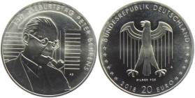 BRD - J 631 - 2018 - 150. Geburtstag von Peter Behrens - 20 Euro - bankfrisch