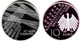 BRD - J 500 - 2003 - 50 Jahre 17. Juni 1953 - 10 Euro - bankfrisch