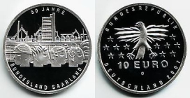 BRD - J 525 - 2007 - 50 Jahre Bundesland Saarland - 10 Euro - bankfrisch