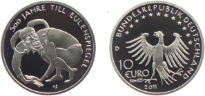 BRD - J 563 - 2011 - 500 Jahre Till Eulenspiegel - 10 Euro - bankfrisch