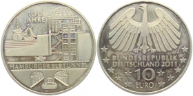 BRD - J 565 - 2011 - Hamburger Elbtunnel - 10 Euro - bankfrisch