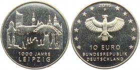 BRD - J 599 - 2015 - 1000 Jahre Leipzig - 10 Euro - bankfrisch