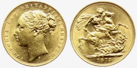 Australien - 1873 S - Queen Victoria (1837 - 1901) - 1 Sovereign vz-st min. RF