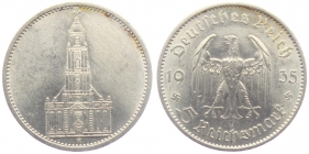 Drittes Reich - J 357 - 1935 A - Garnisonskirche in Potsdam - ohne Datum -  5 Reichsmark - ss-vz