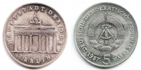 DDR - J 1536 - 1987 - Brandenburger Tor - BBT - 5 Mark - st