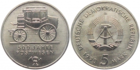 DDR - J 1631 - 1990 - 500 Jahre Postwesen - 5 Mark - st