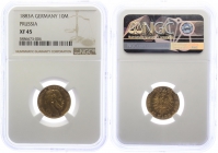 Preussen - J 245 - 1883 A - Wilhelm I. (1861 - 1888) -  10 Mark XF 45 (ss-vz) - in NGC-Slab