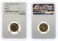 Preussen - J 249 - 1889 A - Wilhelm II. (1888 - 1918) - 10 Mark - MS 62 (vz-st) - in NGC-Slab