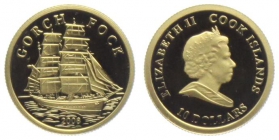 Cook-Inseln - 2008 - Segelschulschiff Gorch Fock - 10 Dollars - PP