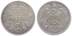 Kaiserreich - J 17 - 1898 A - 1 Mark - großer Adler - ss