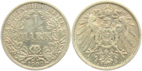 Kaiserreich - J 17 - 1902 A - 1 Mark - großer Adler - vz