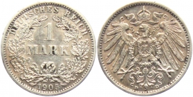 Kaiserreich - J 17 - 1905 D - 1 Mark - großer Adler - vz