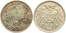 Kaiserreich - J 17 - 1908 A - 1 Mark - großer Adler - vz