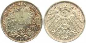 Kaiserreich - J 17 - 1908 A - 1 Mark - großer Adler - vz
