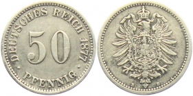 Kaiserreich - J 7 - 1877 B - 50 Pfennig - kleiner Adler - vz