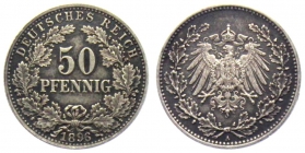 Kaiserreich - J 15 - 1896 A - 50 Pfennig - großer Adler - gutes vz