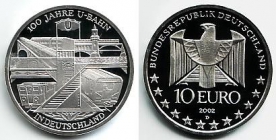 BRD - J 491 - 2002 - 100 Jahre U-Bahn in Deutschland - 10 Euro - bfr.