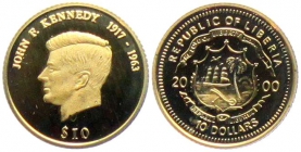 Liberia - 2000 - John F. Kennedy - 10 Dollars PP