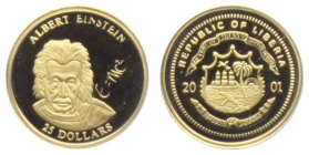 Liberia - 2001 - Albert Einstein - 25 Dollars PP