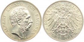 Sachsen - J 127 - 1902 E - König Albert (1873 - 1902) - Auf seinen Tod - 2 Mark - st