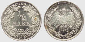 Kaiserreich - J 16 - 1905 D - 1/2 Mark - st