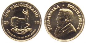 Südafrika - 2010 - Krügerrand - Springbock - 1/10 Unze - st