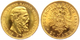 Preussen - J 248 - 1888 A - Friedrich III. (1888) - 20 Mark - st min. RF