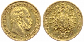 Preussen - J 243 - 1872 B - Kaiser Wilhelm I. (1861 - 1888) - 20 Mark - ss