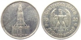 Drittes Reich - J 357 - 1935 A - Garnisonskirche in Potsdam - ohne Datum -  5 Reichsmark - ss