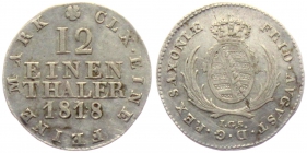 Sachsen - 1818 IGS - Friedrich August (1806 - 1827) - 1/12 Taler - vz min. Kr.