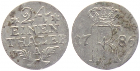 Preussen - 1786 A - Friedrich II. (1740 -1786) - 1/24 Taler - ss